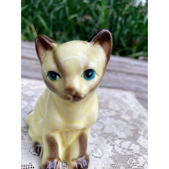 Vintage 1950s Ceramic Siamese Kitten Figurine - Picture 7 of 9